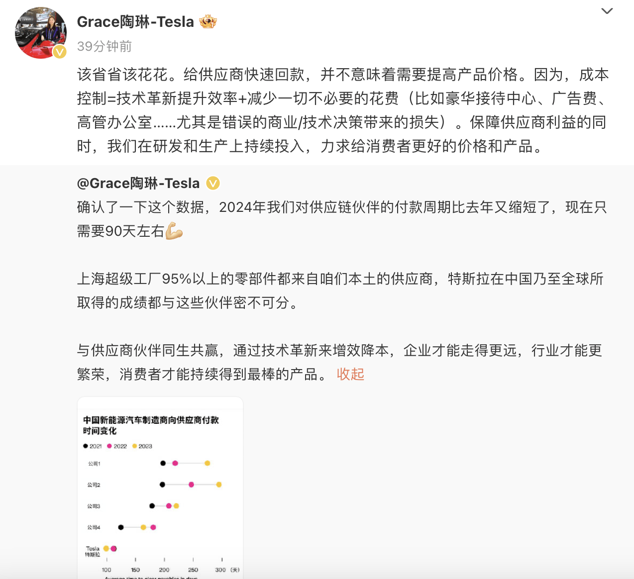 皇冠信用网代理流程_特斯拉陶琳：对供应商付款周期已缩至90天左右皇冠信用网代理流程，保障供应商利益，加大研发生产投入